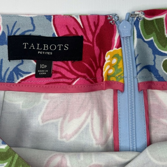 Talbots multicolor floral straight pencil skirt zipper closure women’s 10p - Picture 6 of 13